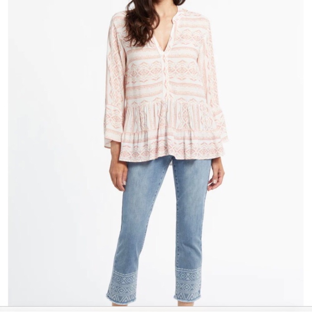 Tribal Jeans Peplum Blouse